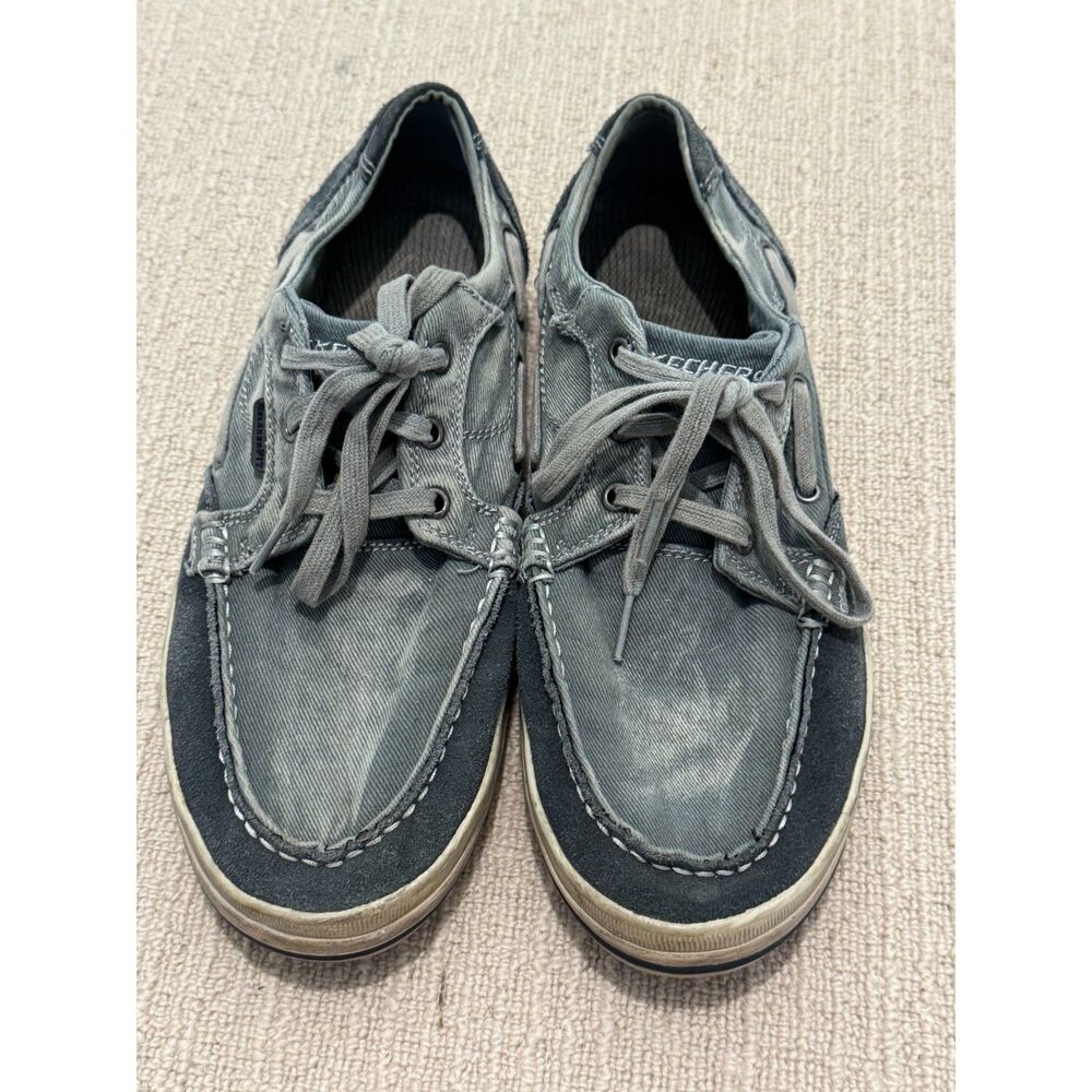 Skechers Relaxed Fit 63720 Diamondback Leroy Boat Loafer Shoes Sz 10 Navy